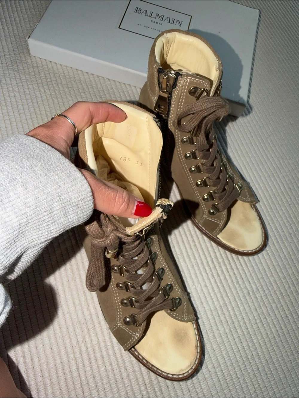 Balmain suede lace